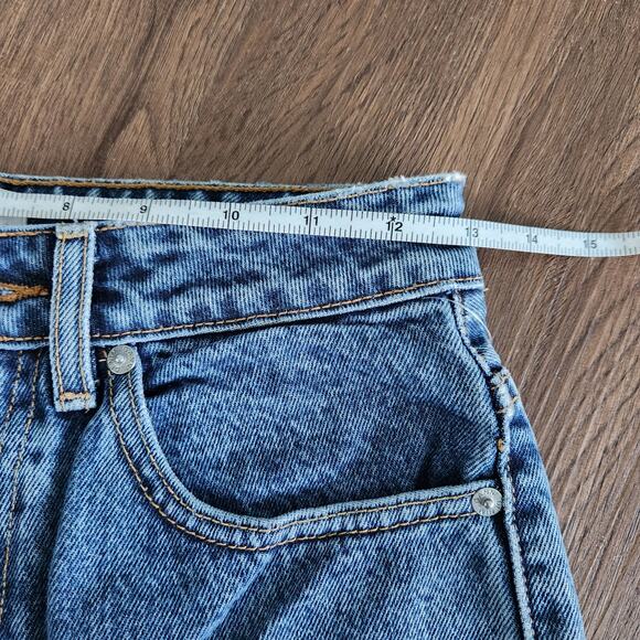 Ganni Betzy Mid Blue Stone High‎ Rise Slim Flare Crop Jean 26/32 NWT $195 - Picture 6 of 9